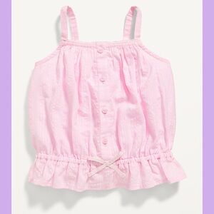 NWT Old Navy Pink Buttoned Peplum Tank Top for Toddler Girls